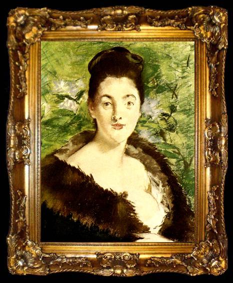 framed  Edouard Manet dam med palskrage, ta009-2